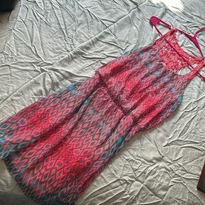 An express pink and blue dress size small